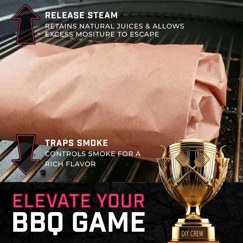 DIY CREW Pink Butcher Paper Roll - 24 Inch x 200 Feet - Food-Grade Peach Butcher Paper for Smoker, BBQ, Smoking and Wrapping Meat - Unbleached, Unwaxed and Uncoated - Made in USA - Image 3